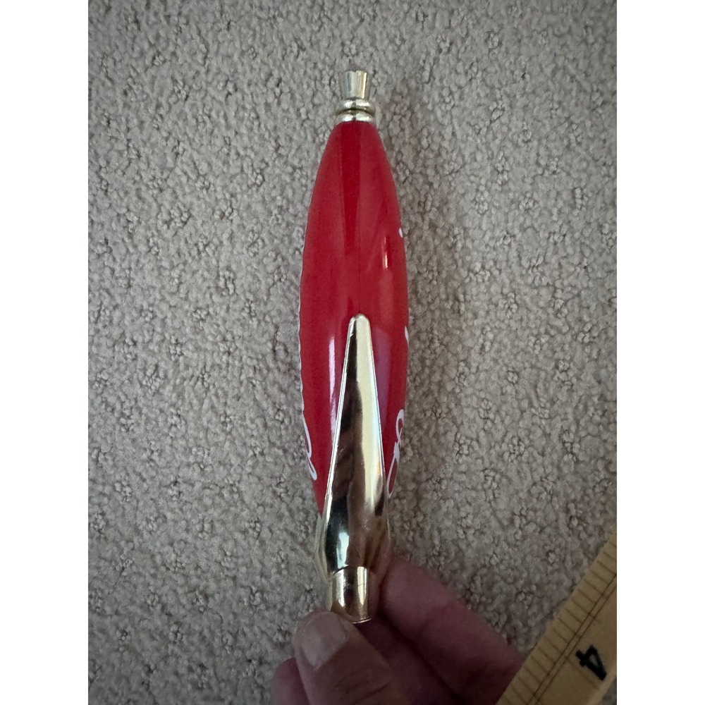 BUDWEISER Beer Vintage Tap Handle Red Shield Script Logo Chrome Trim 7.5 Inch - Picture 3 of 7